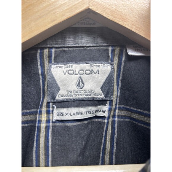 Volcom Men’s XL Grey Plaid Long Sleeve Button Up Shirt Skater Grunge Y2K - Picture 2 of 7